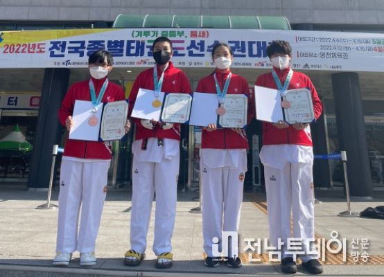 광주체육중 태권도부, 2022년도 전국종별태권도선수권대회 메달 싹쓸이