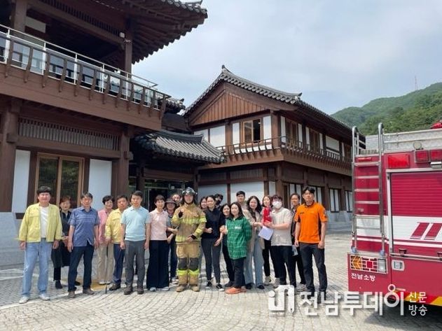 광양시, 백운산자연휴양림 공공기관 합동 소방훈련 실시