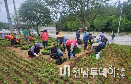 광양시농촌지도자회, 여름꽃으로 도시의 활기를 불어넣다