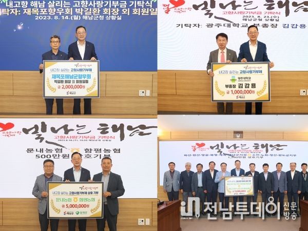 해남군, 연이은 기부로 고향사랑기부제 순항