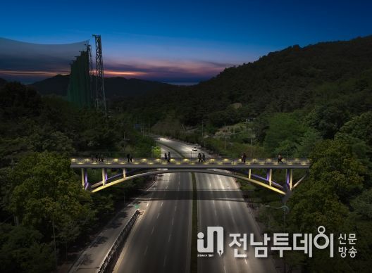 시민의 솟음길 2구간 연결다리 야간 조감도