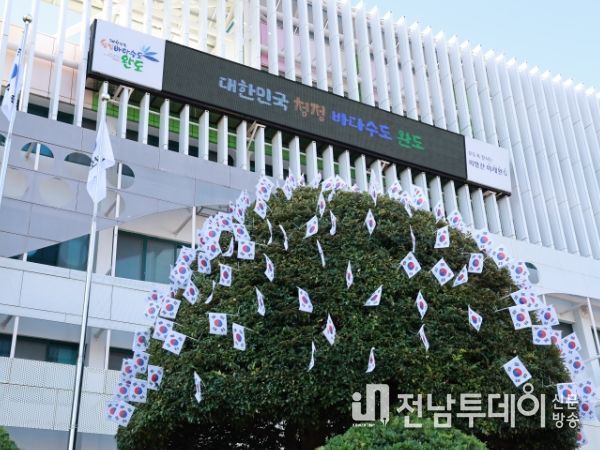 완도군청 청사 앞 태극기 나무