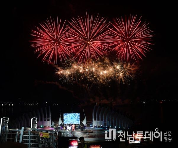 1. 목포해상W쇼가 전국체전 개막 이튿날에 열려 선수단과 관광객을 격려했다.