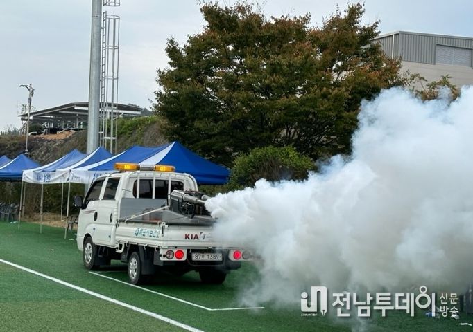 목포시가 전국체전 기간 방역을 철저히 해 깨끗한 환경을 조성했다.