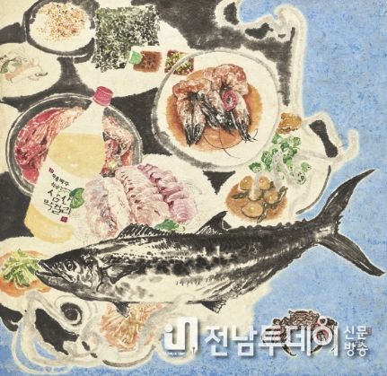 우 용 민 삼치회_73x75 한지에 먹 2023