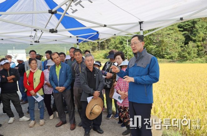 해남군 저탄소쌀 수확 및 현장평가회