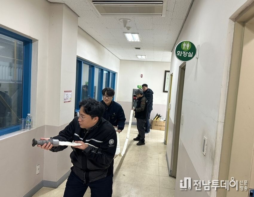 장흥군 그린환경센터, 화재대응 소방훈련 실시