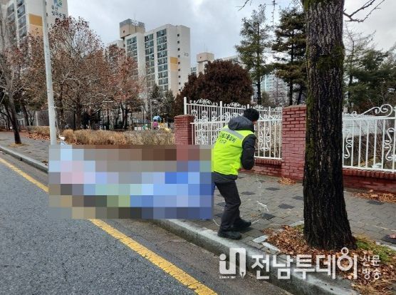 광산구 불법 정당 현수막 정비 사진
