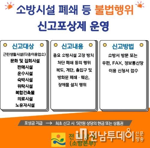 나주소방서, 소방시설 불법행위 신고포상제 상시 운영