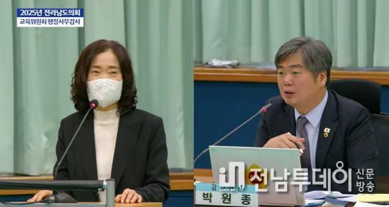 행정사무감사 중인 박원종 전남도의원