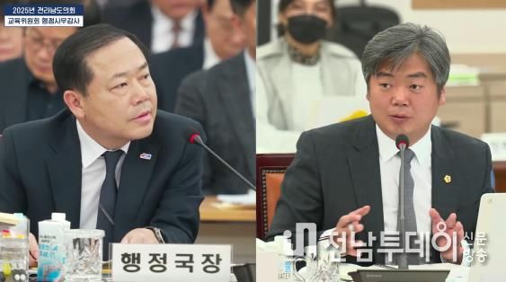행정사무감사 중인 박원종 전남도의원