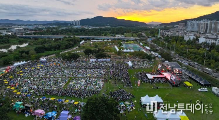 지난 9월 황룡친수공원에서 열린 제3회 광산뮤직ON페스티벌 행사장 전경