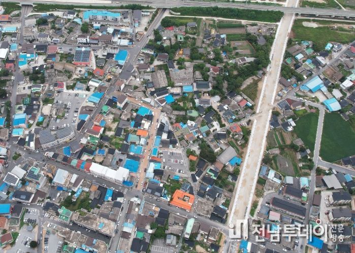 도시재생 노후주거지정비 지원사업에 선정된 풍기읍 동부리 전경