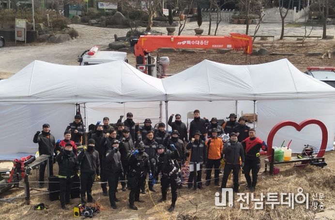 전남소방, ‘극한 환경’ 뚫고 수중 인명구조 훈련