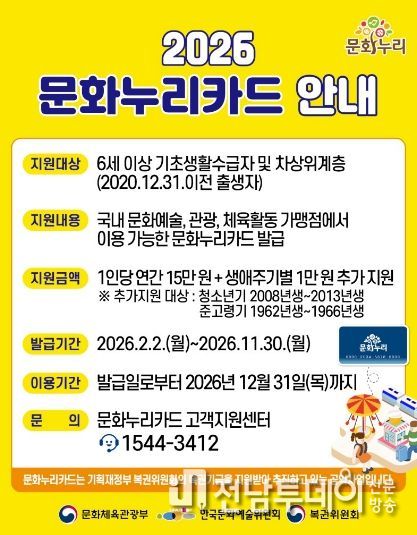 2026 문화누리카드 안내 포스터