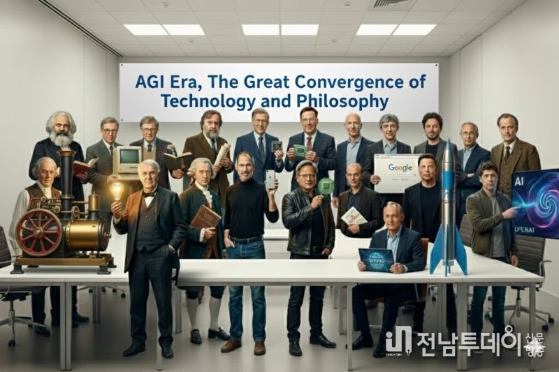 기술혁명가, 인문철학자의 가상 단체사진