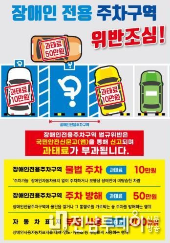 “장애인전용주차구역, ‘잠깐 주차’ 도 위반입니다”