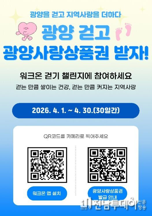 워크온 보상 ‘광양사랑상품권’으로 바꾼다
