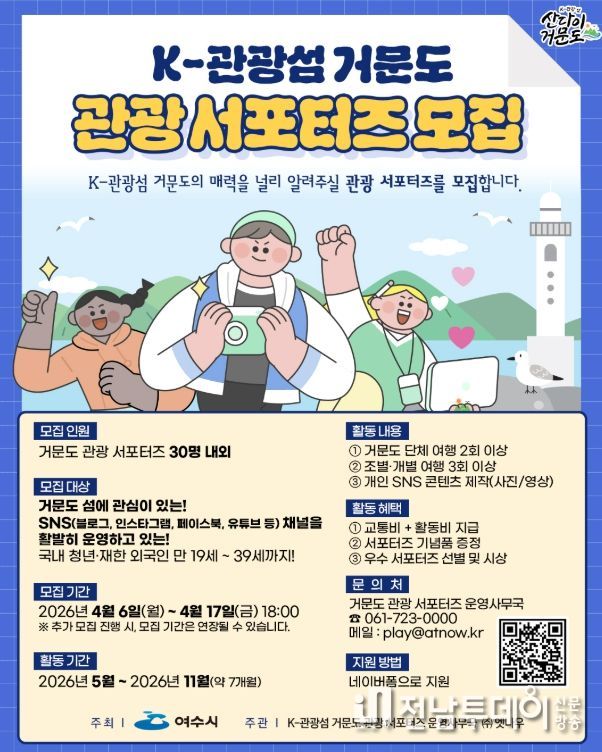 K-관광섬 거문도 관광 서포터즈 모집 포스터