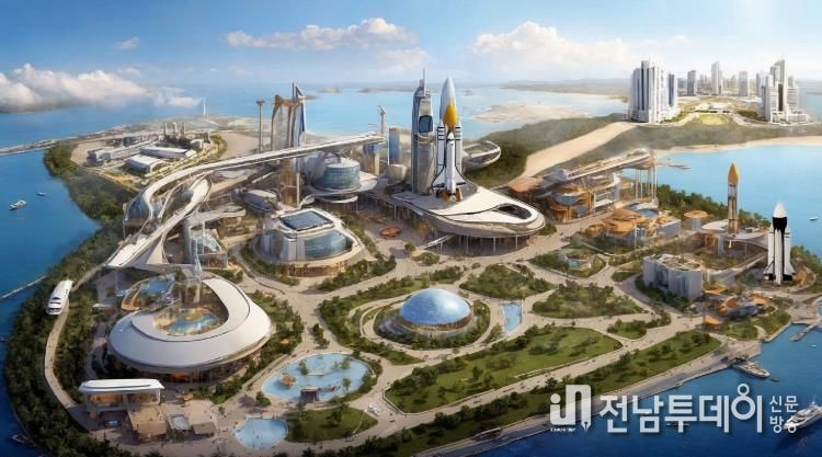 고흥군, 우주항공복합도시 특별법 제정 ‘전방위 대응’ - 우주산업 클러스터 조감도.